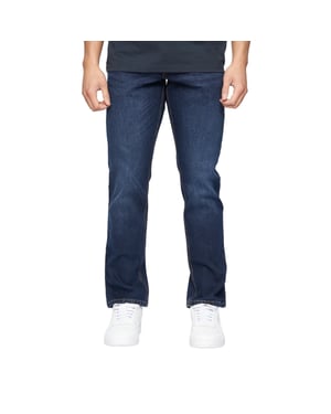 Crosshatch Mens Chas Straight Jeans (Dark Wash)