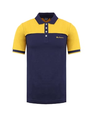 Ben Sherman Colour Block polotröja för herrar, marin/gul