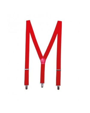 Premier Mens Clip On Braces (Red)