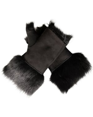 Womens Shearling Vantar Fingerlösa Manschetter Toscana Mocka Fårskinn Päls