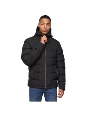 Crosshatch Mens Kampnew präglad jacka (svart)