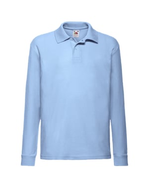 Fruit Of The Loom Kinder Polo Lange Mouwen 65/35 Piqué / Kinderpolo (Hemel Blauw)