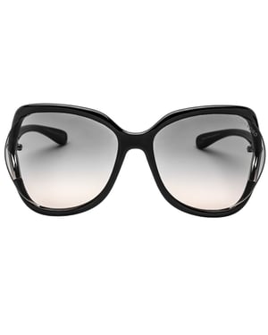 Tom Ford Gradient Smoke Lens Glanzend zwarte zonnebril
