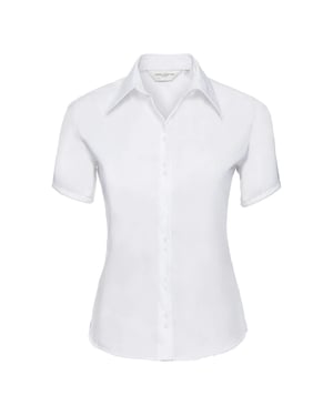 Russell Collection Womens/Ladies Ultimate Non-Iron Short-Sleeved Shirt (White)