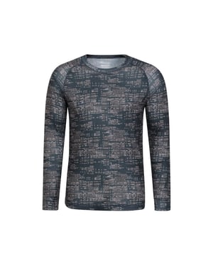 Mountain Warehouse Heren Talus Bedrukte Thermo Top met Lange Mouwen (Zwart)