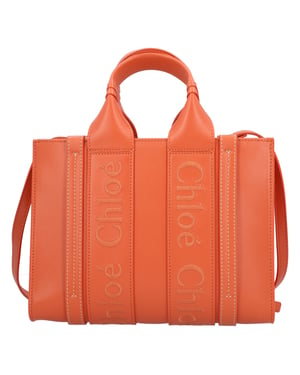 Chloé Kleine Woody Tote Bag Oranje