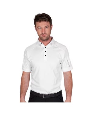 Island Green Heren Gestikt Golf Poloshirt (Wit)