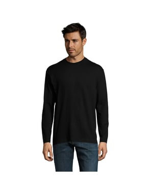 SOLS Heren Monarch T-shirt met lange mouwen (Diep zwart)