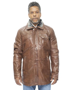 Heren lederen trenchcoat-Aleppo
