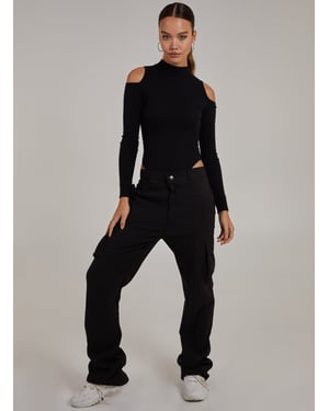 Cold Shoulder Ribbed Body