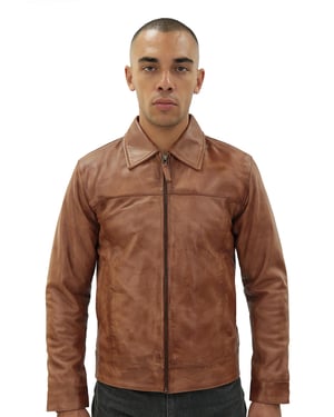 Heren lederen Harrington jas-Shanghai