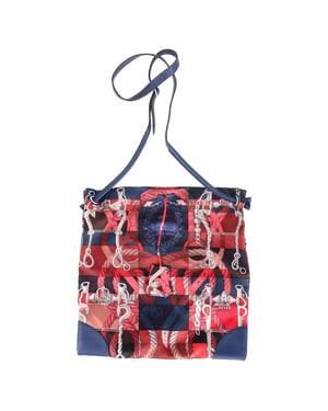 Hermès Printed Silk City Bag in Multicolor Silk and Leather
