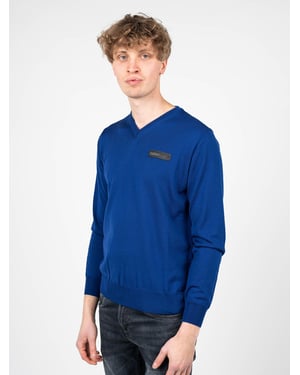 Plein Sport Pullover Merino Herr Blå