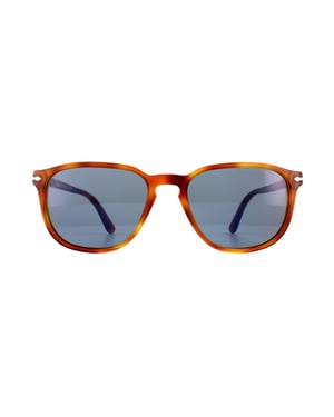 Persol Rectangle Mens Terra Di Siena Light Blue Sunglasses