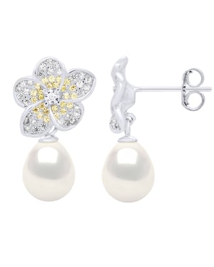 Oorbellen - Sieraden Zilver - Echte Cultuur Zoetwaterparels Pare 9-10 mm