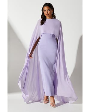 Cape Sleeve Maxi Dress