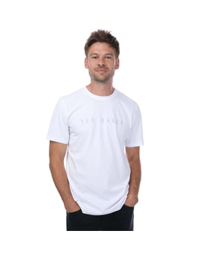Men's Ted Baker Broni Branded T-Shirt in White