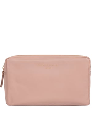 'Highgate' Blush Pink Leather Make-Up Bag