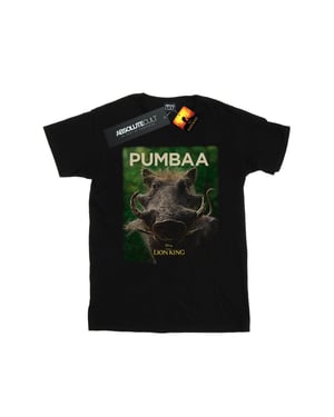 Disney Meisjes The Lion King Film Pumbaa Poster Katoenen T-Shirt (Zwart)