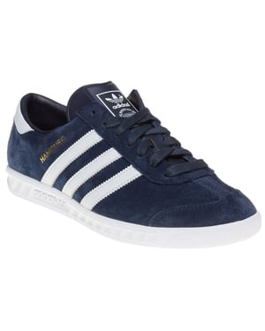 Adidas Originals Mens Trainers Hamburg Leather Lace Up navy