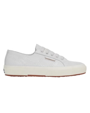 Superga Womens/Ladies 2750 Snake Print Grain Leather Trainers (Optical White)