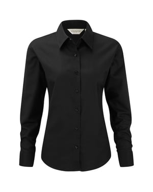 Russell Collectie Dames/Dames Lange Mouw Easy Care Oxford Shirt (Zwart)