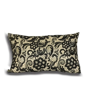 Riva Home Macrame Embroidered Lace Rectangular Feather Filled Cushion