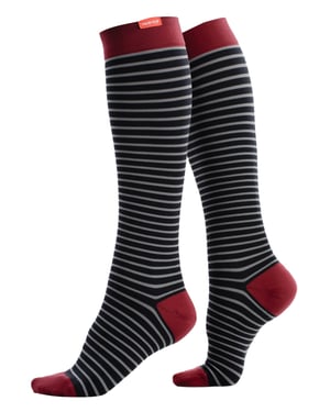 VIM&VIGR - Graduated Compression Socks 30-40 mmhg with Nylon for Men & Women - Black & Grey
