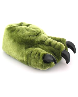 Childrens Novelty Slippers Claw Slip On - Green