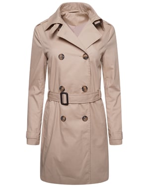 Tina Double Breasted Trench Coat in Stone