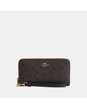 Long Zip Around Wallet in Signature Canvas