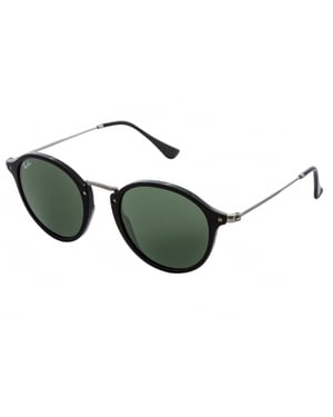 Ray-Ban Zonnebril Round Fleck 2447 901 Zwart & Zilver Groen