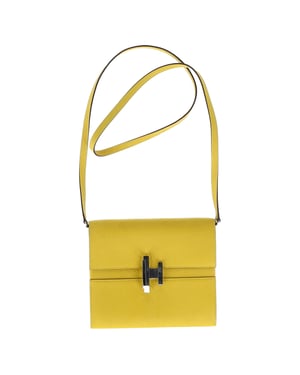 Hermes Cinhetic To Go Shoulder Bag in Yellow Leather