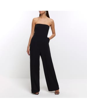 River Island Womens Jumpsuit Black Corset Bandeau