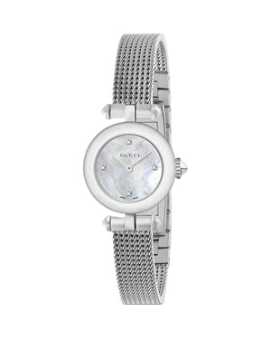 Gucci YA141512 Mother Of Pearl Diamond Dot Dial Ladies Watch
