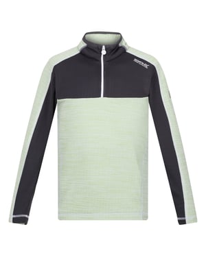 Regatta Kinderen/Kinderen Hewley Recycled Half Zip Fleece Top (Stil Groen/Grijs)