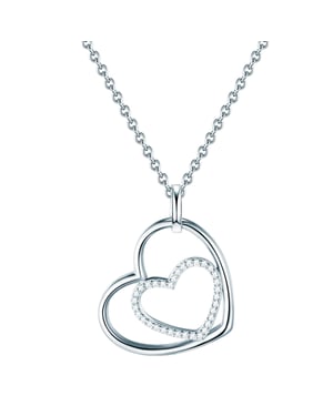 Necklace with pendant sterling silver zirconia white Rafaela Donata