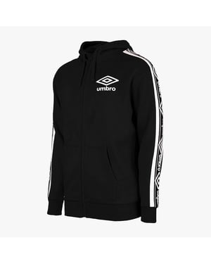 Umbro Långärmad Zip Up Svart Mens Taped Hoodie Träningsjacka 65506U FL3