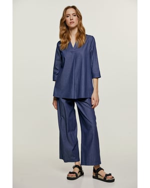 Denim V Hals Top