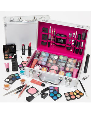 Envie Dawn Till Dusk Make-Up Large Storage Vanity Case Set 80pc, Silver