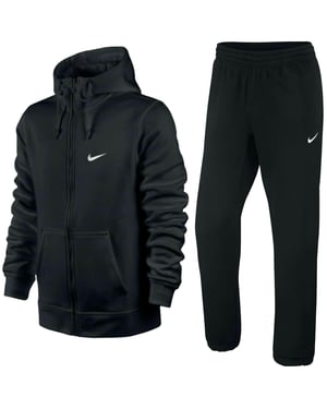 Nike Heren Club Fleece volledig trainingspak zwart