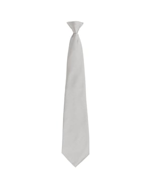 Premier Unisex volwassen kleuren modieuze effen Clip-On stropdas (Zilver)