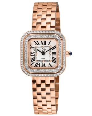 GV2 Bellagio Women's Swiss Made Diamond Silver-White Dial, IPRG Bracelet Watch