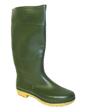 New Mens/Gents Green Full Length Rubber Waterproof Wellington Boots.