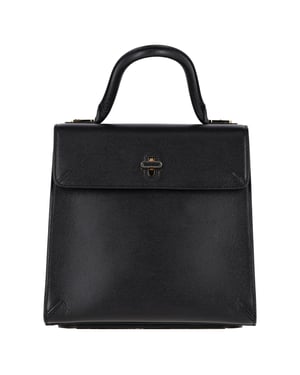 Charlotte Olympia Bogart Top Handle Bag with Gloves in Black Leather