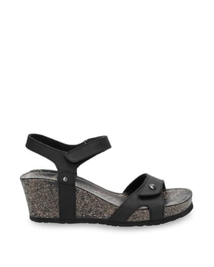 Women's Julia B1 Wedge Black Leather Sandals