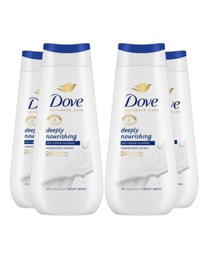 Dove Advanced Care Bodywash Deeply Nourishing 24H Renewing Micromoisture, 4x225ml