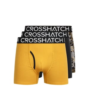 Crosshatch Mens Lynol Boxershorts (Förpackning med 3 st) (Gul)