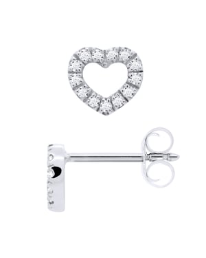 DIADEMA - Earrings with Diamonds - Heart - White Gold