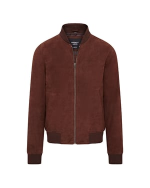 Mens Soft Goat Suede MA-1 Varsity Bomber Jacket  - Dalian